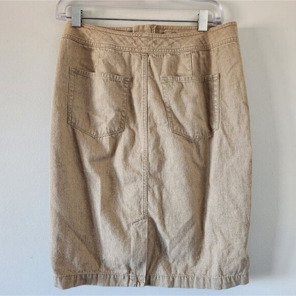 LAUREN RALPH LAUREN | 100% cotton skirt midi beige neutral sz 6 - Picture 2 of 5